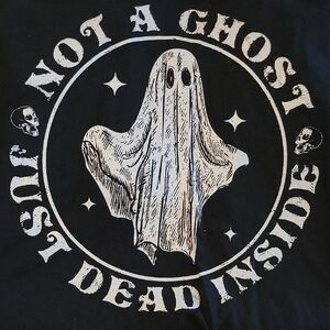 Not A Ghost Just Dead Inside Gildan Black Graphic Long Sleeve Tee Spooky Design